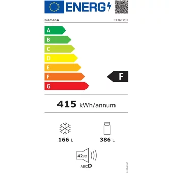 Siemens CI36TP02 3 Kapılı Nofrost F Enerji Sınıfı 487 lt Modern Gri Alttan Donduruculu Ankastre Gardrop Buzdolabı