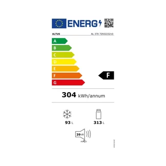 Altus AL 370 F Çift Kapılı Statik F Enerji Sınıfı 406 lt Üstten Donduruculu Solo Kombi Tipi Buzdolabı