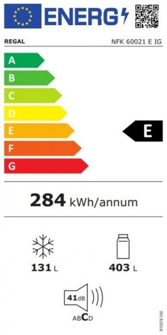 Regal NFK 60021 IG Çift Kapılı Nofrost E Enerji Sınıfı 533 lt Inox Alttan Donduruculu Solo Kombi Tipi Buzdolabı