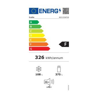 Profilo BD3155WFVN Çift Kapılı Nofrost F Enerji Sınıfı 483 lt Alttan Donduruculu Solo Kombi Tipi Buzdolabı