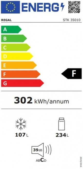 Regal STK 35010 Çift Kapılı Statik F Enerji Sınıfı 341 lt Alttan Donduruculu Solo Kombi Tipi Buzdolabı