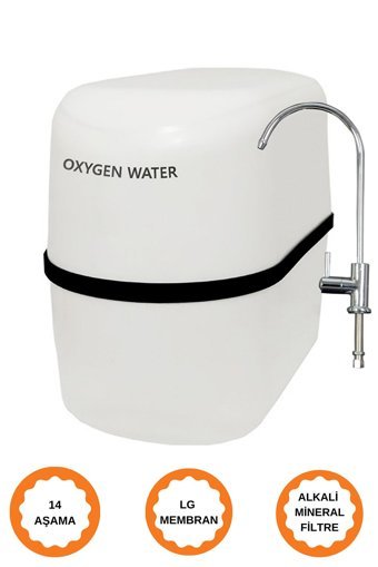 Oxygen Water 14 Aşamalı 8 lt Kapalı Kasa Pompasız Tezgah Altı Su Arıtma Cihazı