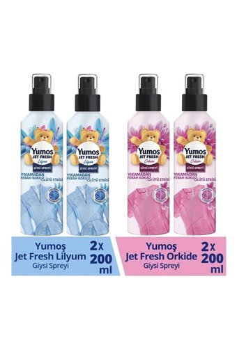 Yumoş Jet Fresh Orkide Kokulu Sprey Çamaşır Parfümü 4x 200 ml