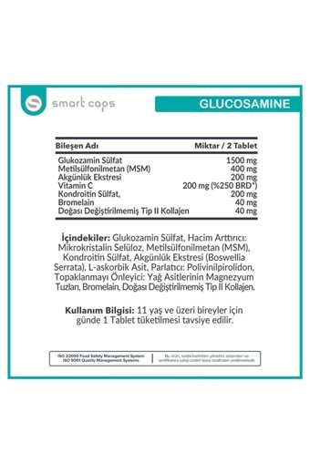 Smartcaps Kolajenli Glukozamin Tablet 60 Adet