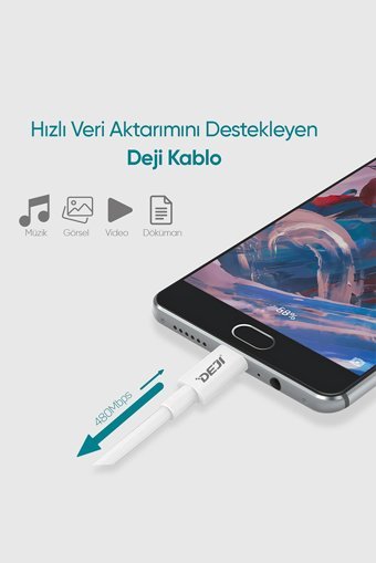 Deji Redmi 10A-9A-9C-7-7A-Go-A2 Lite-Play-5 Plus-6-6 Pro-6A Type C Kablolu Hızlı Şarj Muadil Şarj Aleti Beyaz