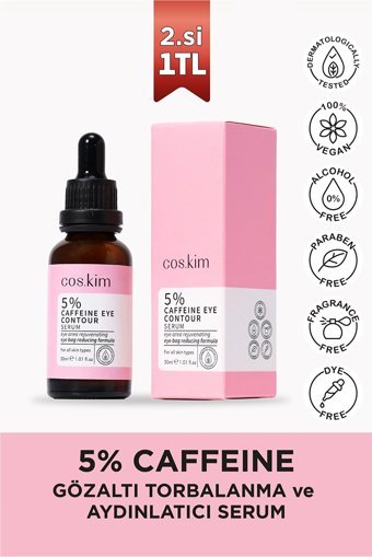 Cos.Kim 5% Caffeine Aydınlatıcı Gece Gündüz Serumu 30 ml