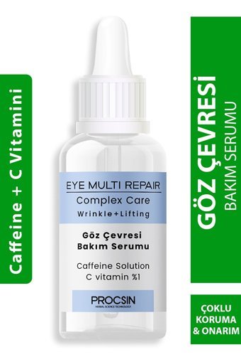 Procsın Caffeine Solution C Vitamin % Aydınlatıcı Kırışıklık Karşıtı Göz Altı Torba Karşıtı Gece Gündüz Serumu 20 ml