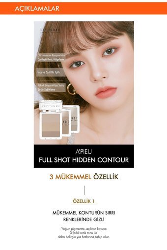 Missha A'Pieu Full Shot Hidden Contour No.1 Krem Kontür Paleti