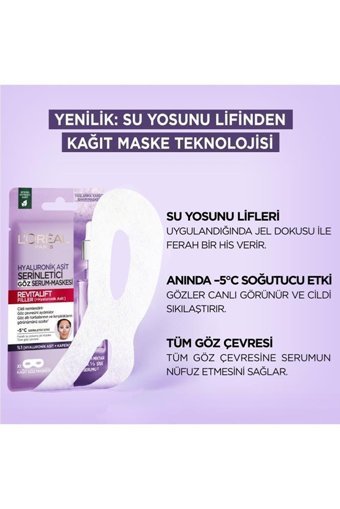 L'Oreal Paris Revitalift Filler Göz Çevresi Kağıt Maske 4×2 Adet