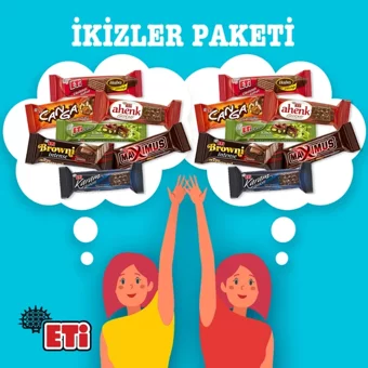 Eti İkizler Karışık Çikolata 50 gr 2 Adet