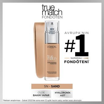 L'Oréal Paris True Match Super Blendable 5N Sable Sand Likit Serum Fondöten 30 ml