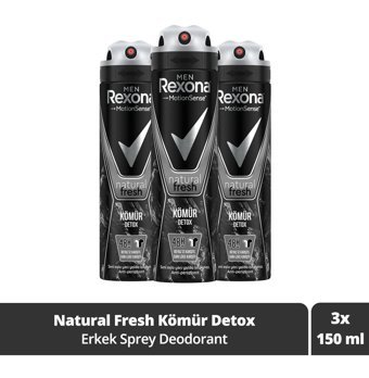 Rexona Natural Fresh Sprey Erkek Deodorant 3x150 ml
