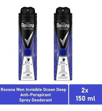 Rexona Invisible Ocean Deep Sprey Erkek Deodorant 2x150 ml