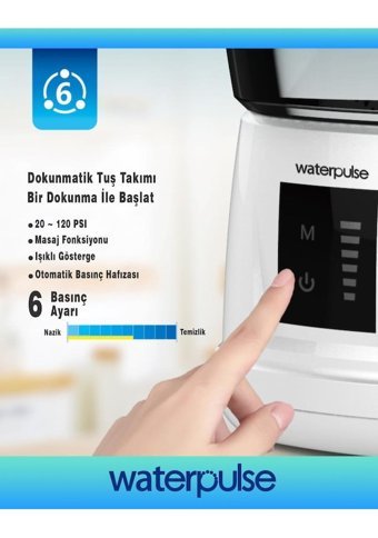 Waterpulse WP-V700Plus-W Kablosuz Şarjlı Basınç Kontrollü 6 Başlıklı Ağız Duşu