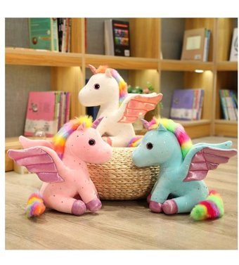 Yucama Yucama Yıldızlı Kanat Unicorn Pembe 28 cm Peluş Oyuncak