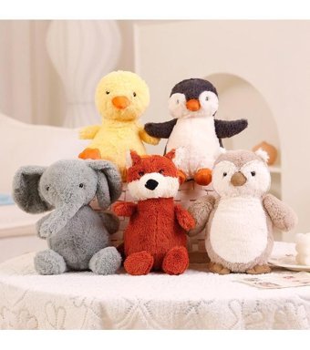 Jzcat Hayvan Doll Domuz Penguen Bebek Küçük Fil Peluş Oyuncak