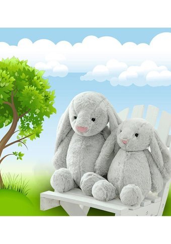 Sole Uyku Arkadaşım Uzun Kulak Bunny Peluş Tavşan Lila 65 cm Peluş Oyuncak