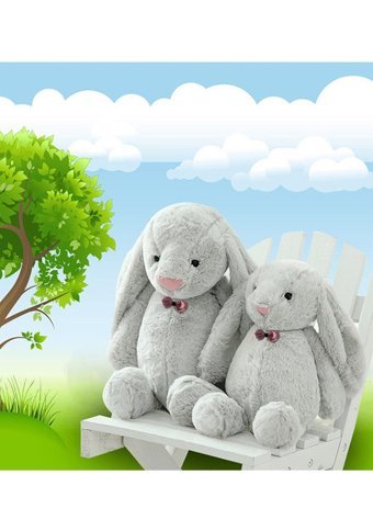 Sole Sarı Papyonlu Uzun Kulak Bunny Tavşan 65 cm Peluş Oyuncak