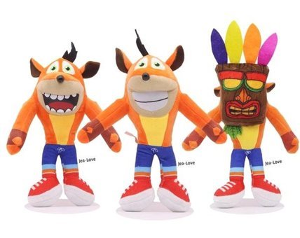 Yucama 3 Adet Crash Bandicoot 28 cm Peluş Oyuncak