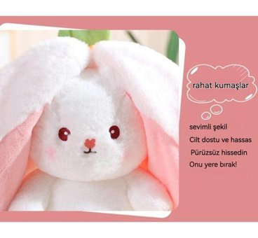 Kuheshope Choice Plus Çilekli Tavşan Pembe 20 cm Peluş Oyuncak