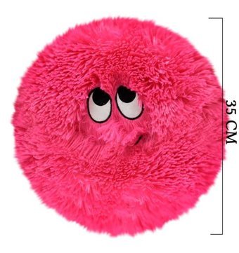 Selay Oyuncak Peluş Emoji Oyuncak Flausy Puf Oyuncak Pembe 35 cm Peluş Oyuncak