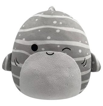 Squishmallows Gri Çizgili Balina Sachie 30 cm Peluş Oyuncak