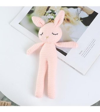 Jzcat Pembe Çocuk Sevimli Yün Tavşan Oyuncak Bebek 25 cm Peluş Oyuncak