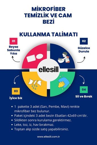 Ellesill Mikrofiber Temizlik Bezi 6'lı