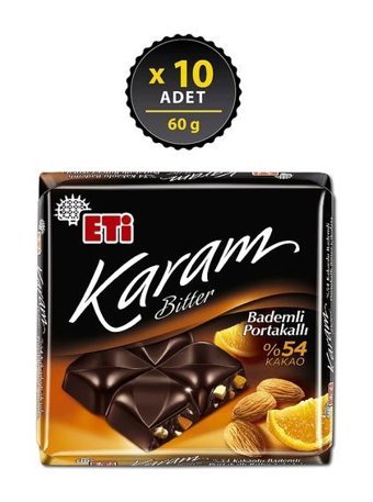 Eti Karam Bitter Çikolata 60 gr 10 Adet