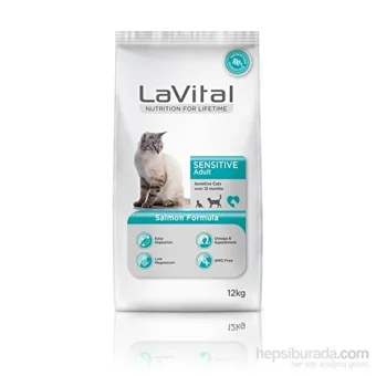 LaVital Somon Aromalı Yetişkin Kuru Kedi Maması 12 kg