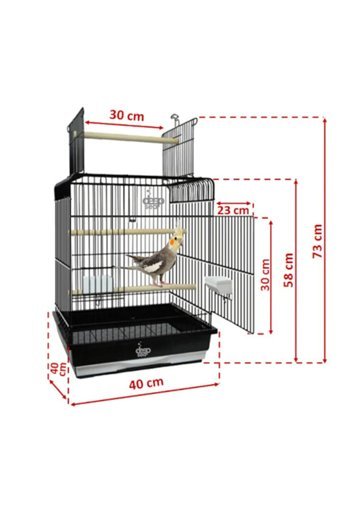 Best Cage 502 Dikdörtgen Krom Papağan Kafesi Beyaz