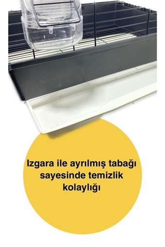 Arzum Kafes Çatılı Ayaklı Dikdörtgen Krom Muhabbet Kuşu Kafesi Siyah