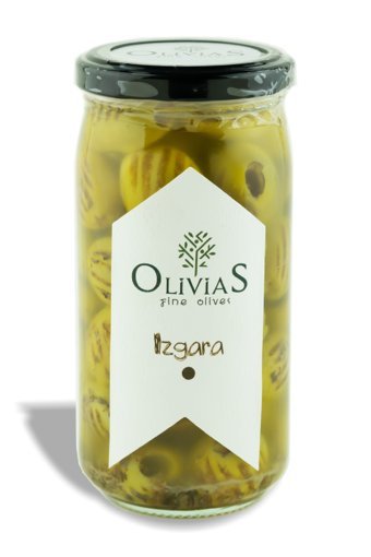 Olivias Çekirdeksiz Salamura Izgara Yeşil Zeytin Kavanoz 370 gr