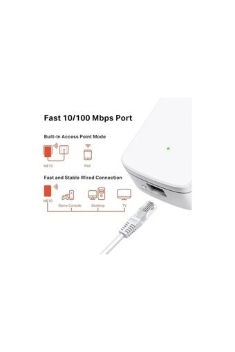 Mercusys ME10 Kablosuz 2.4 GHz Wifi Access Point 1 Antenli 300 Mbps Menzil Genişletici