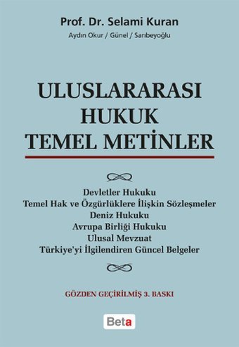 Uluslararası Hukuk Temel Metinler Selami Kuran Beta Yayınları