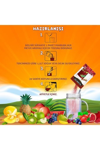 Mahbuba Ananas Aromalı İçecek Tozu 9 gr 24'lü