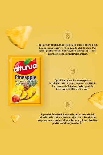 Altunsa Ananas Aromalı İçecek Tozu 9 gr 24'lü