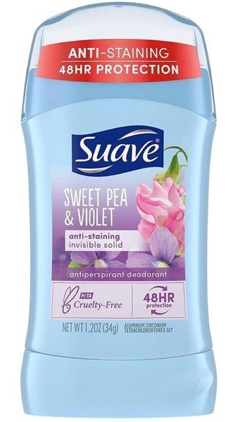 Suave Sweet Pea&Violet Antipespirant Stick Unisex Deodorant 34 gr