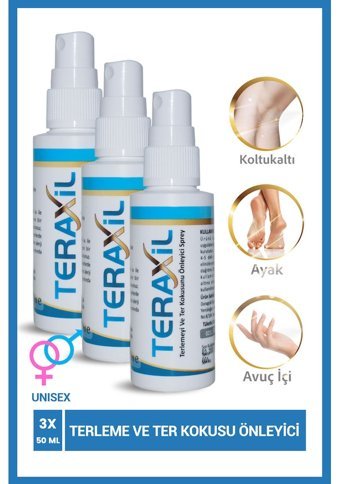 Teraxil Ter Önleyici Sprey Unisex Deodorant 3x50 ml