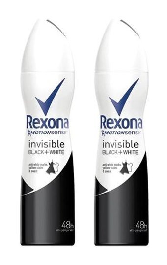 Rexona Black&White Invisible Sprey Kadın Deodorant 2x150 ml