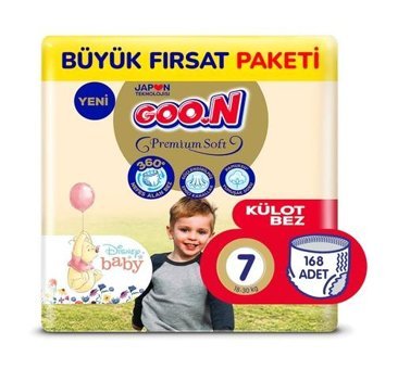 Goon Premium Soft 7 Numara Külot Bebek Bezi 168'li