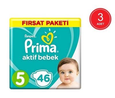 Prima Pampers 5 Numara Bantlı Bebek Bezi 3x46'lı