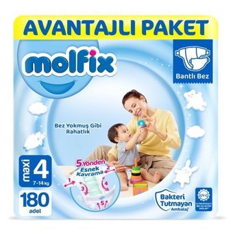 Molfix 4 Numara Bantlı Bebek Bezi 180'li