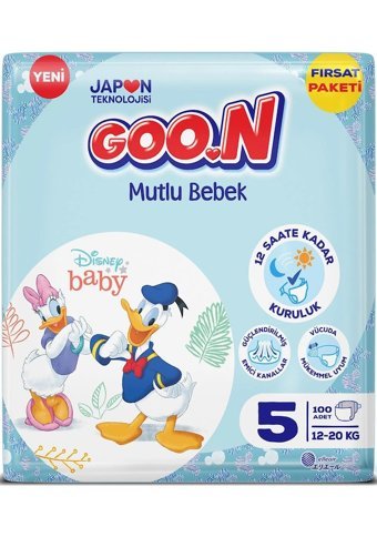 Goon Mutlu Bebek 5 Numara Bantlı Bebek Bezi 300'lü