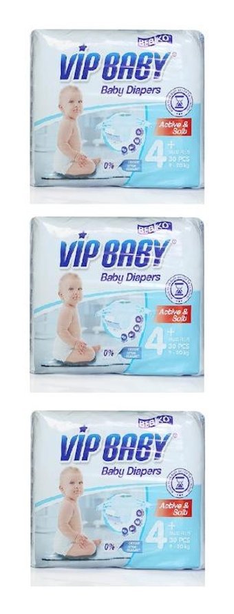 Bebiko Vip Baby 4 Numara Bantlı Bebek Bezi 3x30'lu