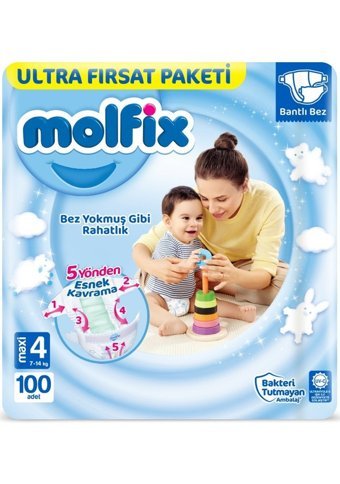 Molfix 4 Numara Bantlı Bebek Bezi 400'lü