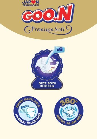 Goon Premium Soft 6 Numara Bantlı Bebek Bezi 88'li