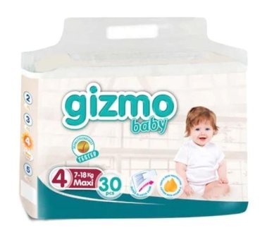 Gizmo Baby 4 Numara Bantlı Bebek Bezi 30'lu