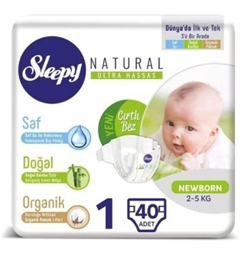 Sleepy 1 Numara Bantlı Bebek Bezi 2x40'lı