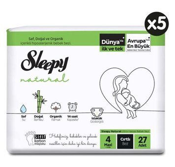 Sleepy Natural 4 Numara Bantlı Bebek Bezi 135'li